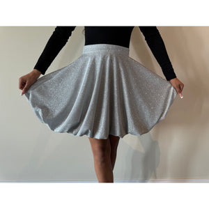 Stardust Bubble Skirt in Glittering Silver.