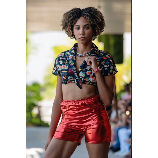 Miami South Beach Crimson Chrome Shorts
