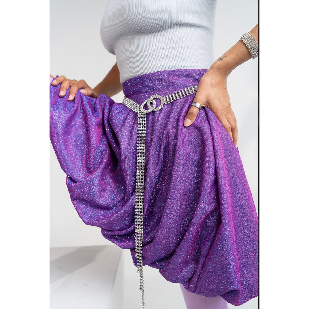 Stardust Bubble Skirt in Cosmic purple.