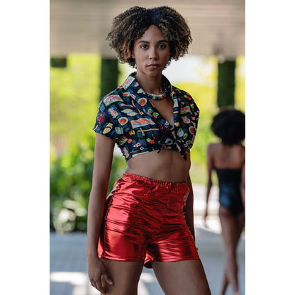 Miami South Beach Crimson Chrome Shorts
