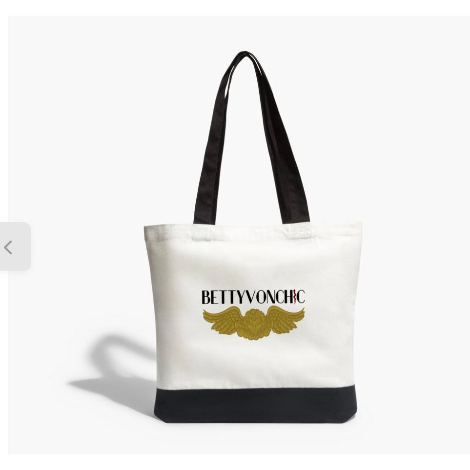 BettyVonChic Cherub Logo Cotton Tote Bag