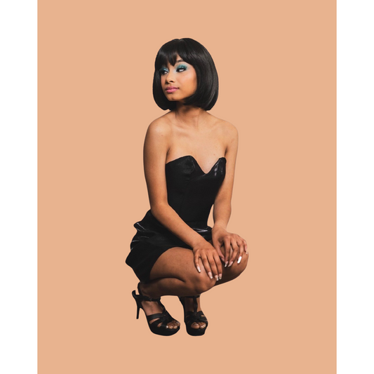 The Rachel Strapless Corset Mini Dress Blank Shimmer