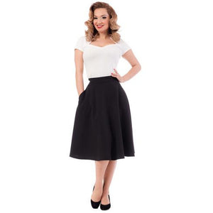 High Waist Thrills Skirt with Pockets-Black