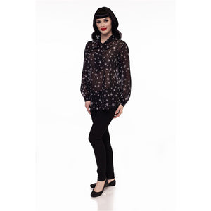 Long Sleeve Bow Top-Stars