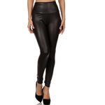 High Waisted Matte Faux Leather Leggings