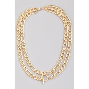 
            
                Load image into Gallery viewer, Layered Bulky Flat Chain Necklace
            
        