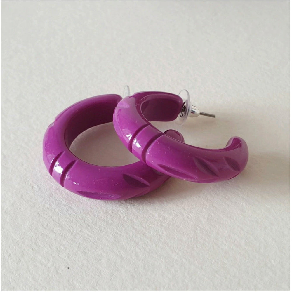 Elsie Hoop Earrings - Violet