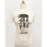 TROPICAL HEAT WAVE T-SHIRT IN IVORY BY NATHALIE RATTNER