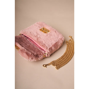 
            
                Load image into Gallery viewer, Dusty Pink Faux Fur Clutch Crossbody
            
        