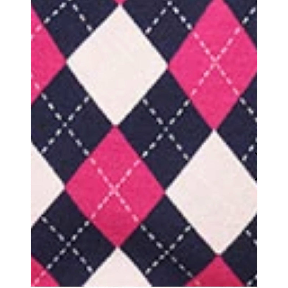 Navy & Pink Argyle Chandler Crop Sweater Vest