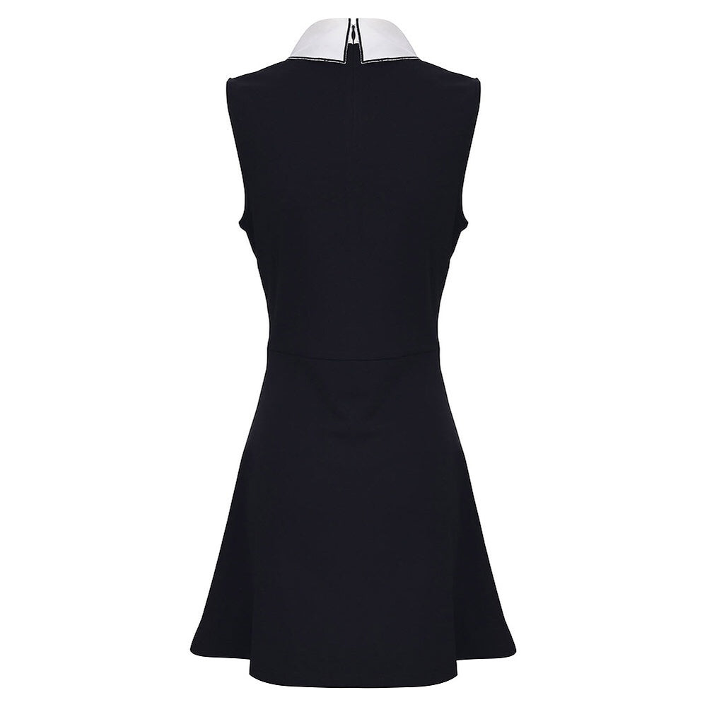 Embroidered Heart Collar Shift Dress
