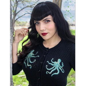 
            
                Load image into Gallery viewer, The Waltz Of The Octopus cardigan in Black
            
        