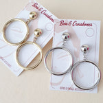 Monroe Hoop Earrings-Silver Medium Gold Medium