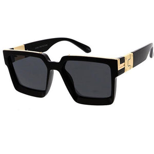 Large square frames with gold accents Unisex