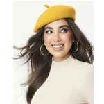 Mustard Basketweave Adieu Beret