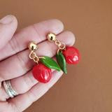 
            
                Load image into Gallery viewer, Fruitini Strawberry drop stud earrings
            
        
