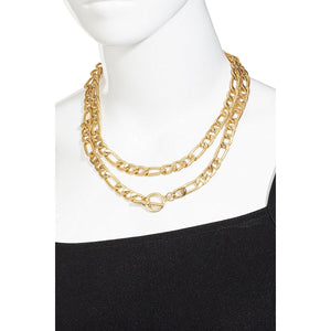 Layered Bulky Flat Chain Necklace