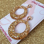 Amelia lucite confetti hoop earrings - Gold