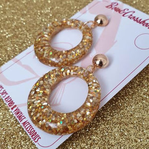 Amelia lucite confetti hoop earrings - Gold