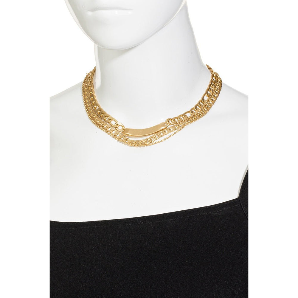 Layered Flat Curb Chain Necklace