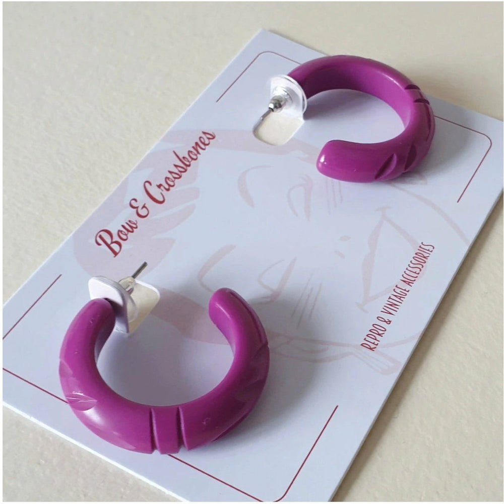 Elsie Hoop Earrings - Violet