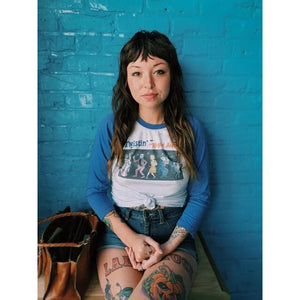 Twistin’ The Night Away Raglan T-shirt in Heather White/Blue in Unisex body