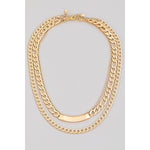 Layered Flat Curb Chain Necklace