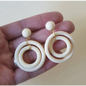 
            
                Load image into Gallery viewer, DOT Double Hoops - Ivory
            
        