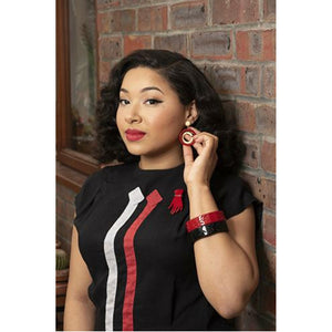 DOT Double Hoops - Cherry Red