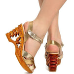 Pagoda Wedge - Gilda Gold Metallic Strap