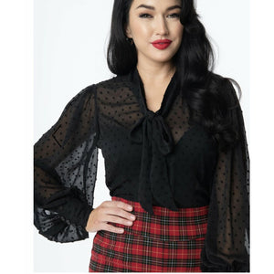 Black Clip Dot Lena Blouse