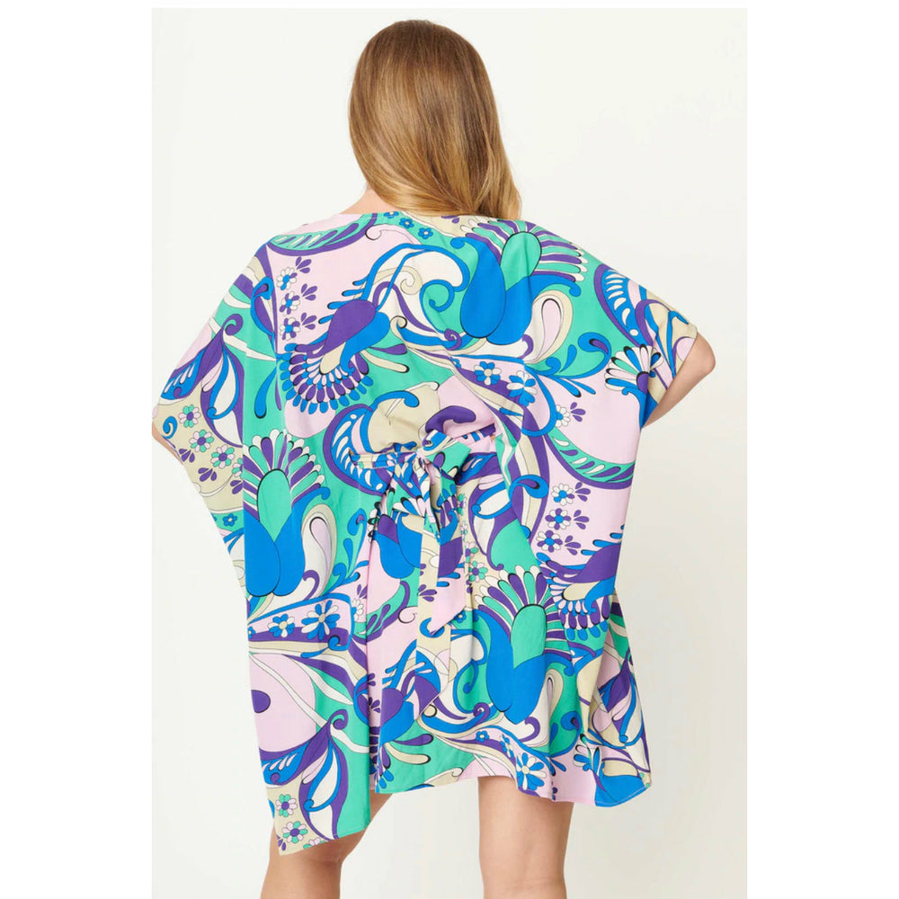 Green & Blue Psychedelic Paisley Roper Caftan