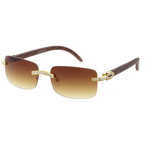 Rimless Rectangular Frames 90’s, Unisex