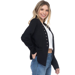 Edgy-Eyelet Blazer