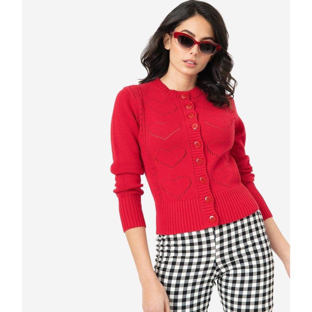 Regina Red Hearts Cardigan