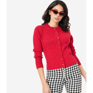 Regina Red Hearts Cardigan