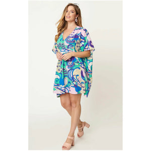 Green & Blue Psychedelic Paisley Roper Caftan
