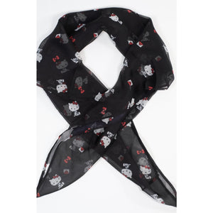 
            
                Load image into Gallery viewer, Hello Kitty x Unique Vintage Black Kitty Print Hair Scarf
            
        