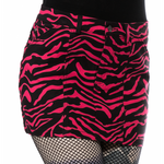 ZEBRA FIVE POCKET MINI SKIRT HOT PINK