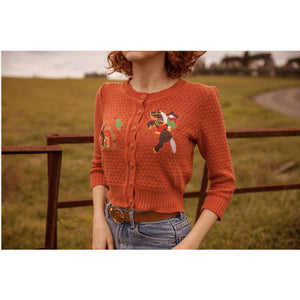 HEAD WEST! CARDIGAN IN DUSTY ORANGE
