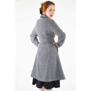 Margaret Houndstooth coat-bow detail coat