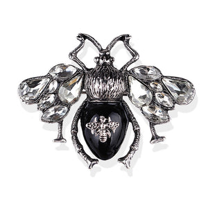 Vintage Style Bee Brooch Black