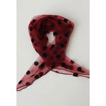 Burgundy & Black Polka Dot Hair Scarf