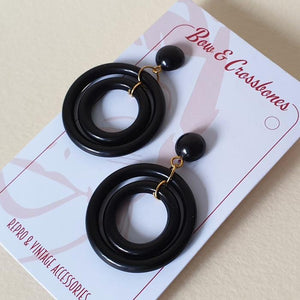 DOT Double Hoops - Black