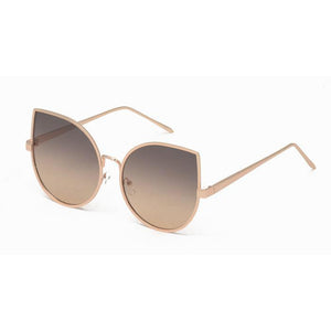 Oversize Gold Cat Eye Frame w/ Two Tone Lens