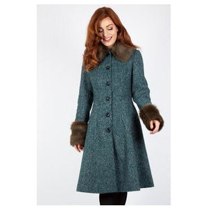 Double breasted flare coat grey