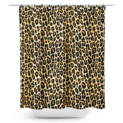 Leopard print shower curtain