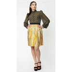 Gold Day Tripper Flare Skirt