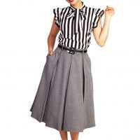 GRACIE BOX PLEAT SKIRT WITH POCKETS