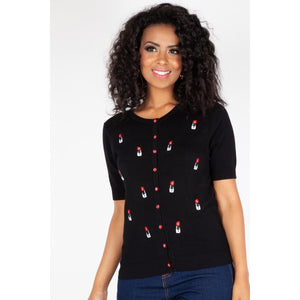 
            
                Load image into Gallery viewer, The Gianna Lipstick Black Cardigan
            
        